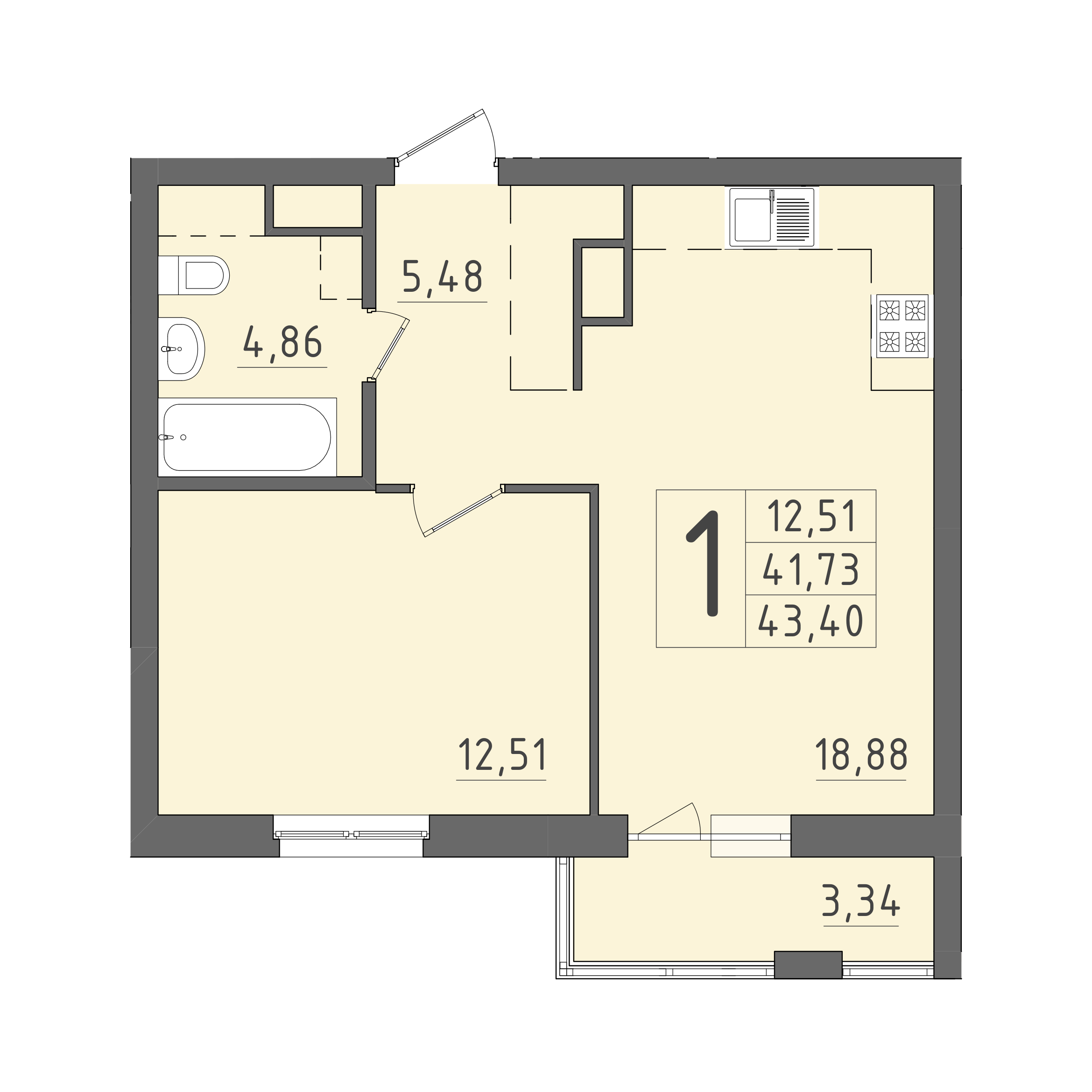 ЖК На Кирова, ГП, кв. 34
