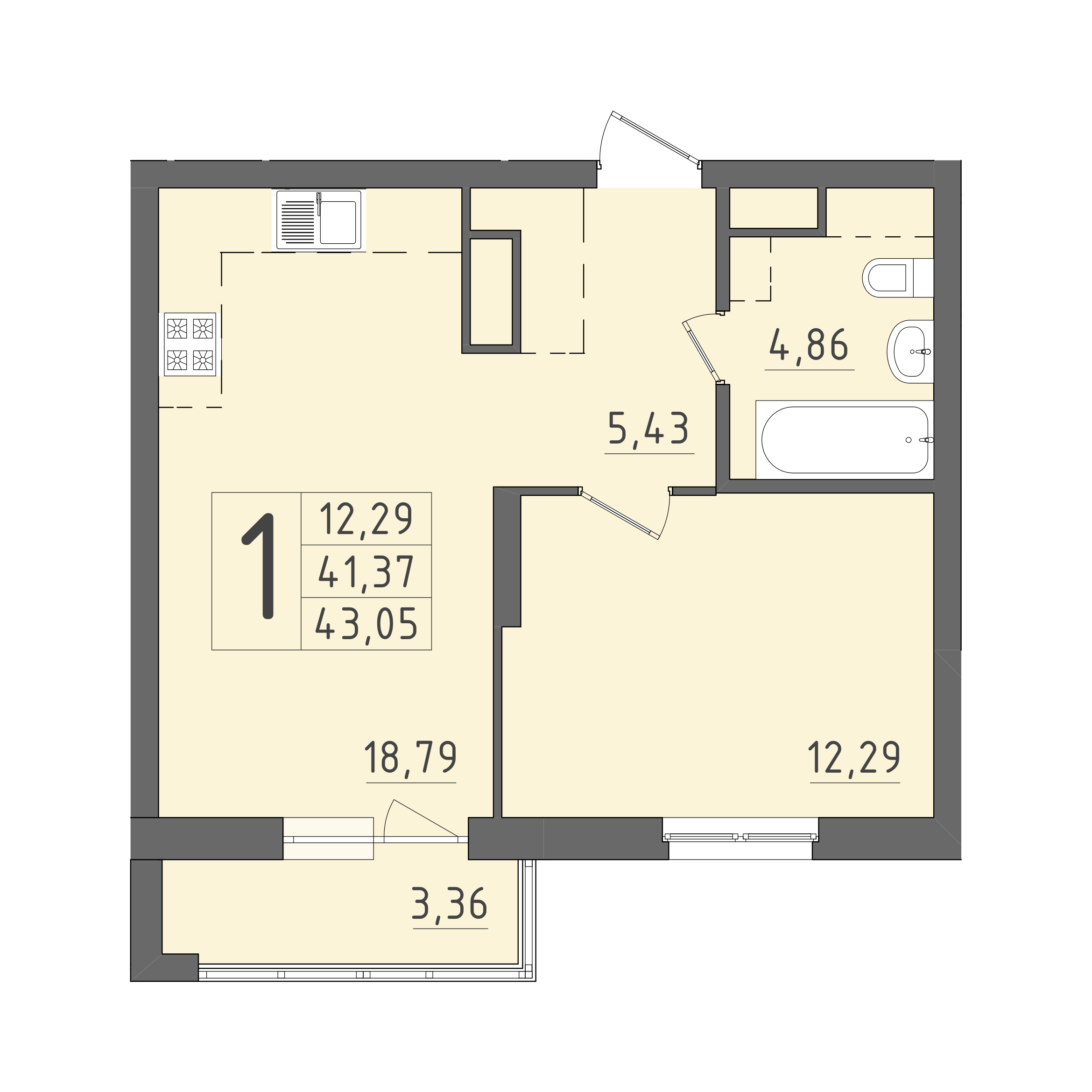 ЖК На Кирова, ГП, кв. 159