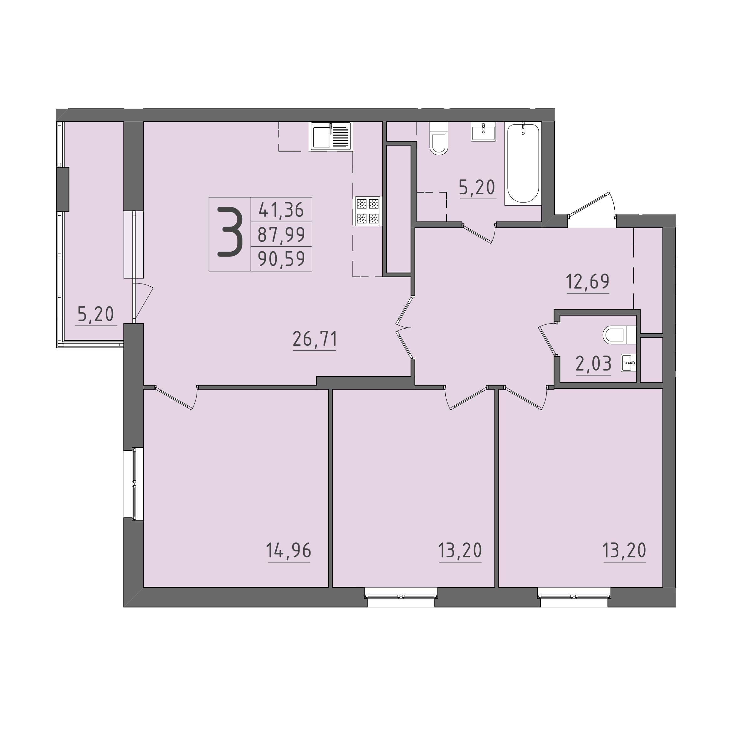 ЖК На Кирова, ГП, кв. 203