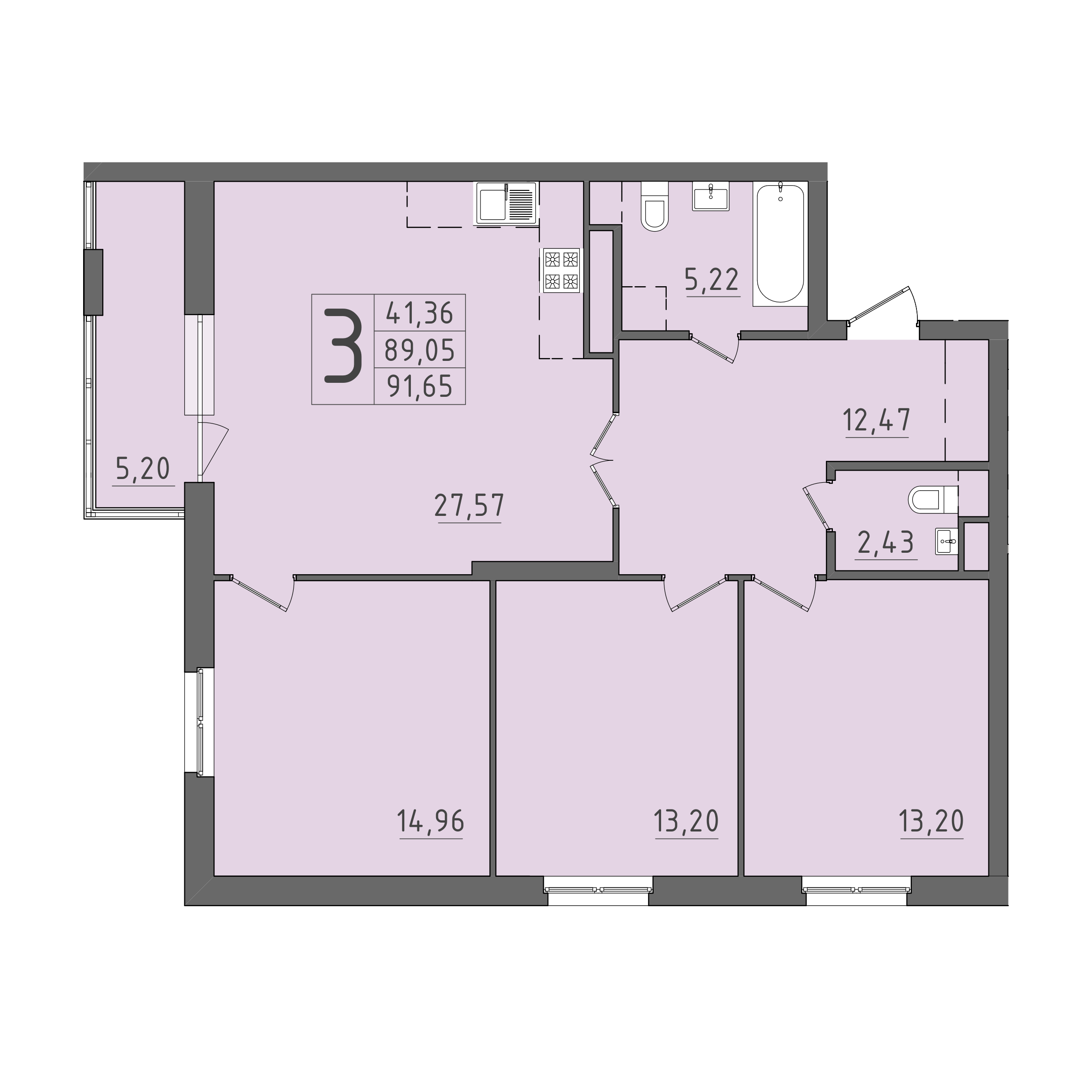 ЖК На Кирова, ГП, кв. 125