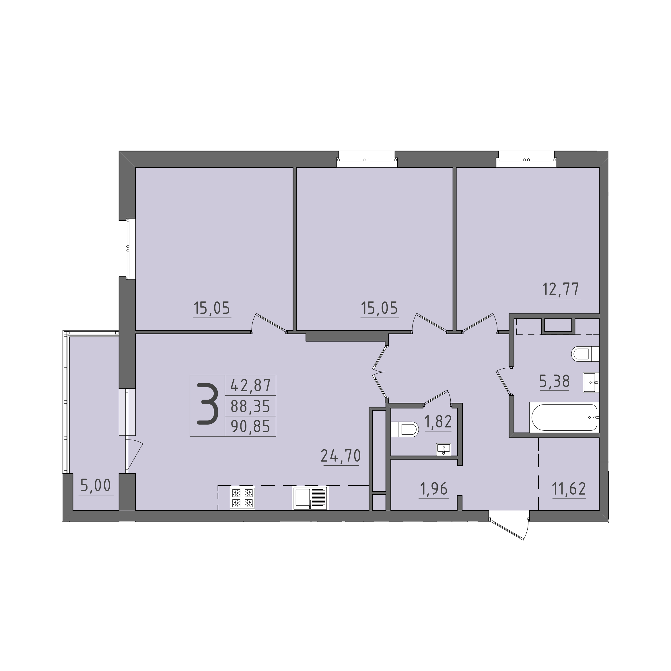 ЖК На Кирова, ГП, кв. 126