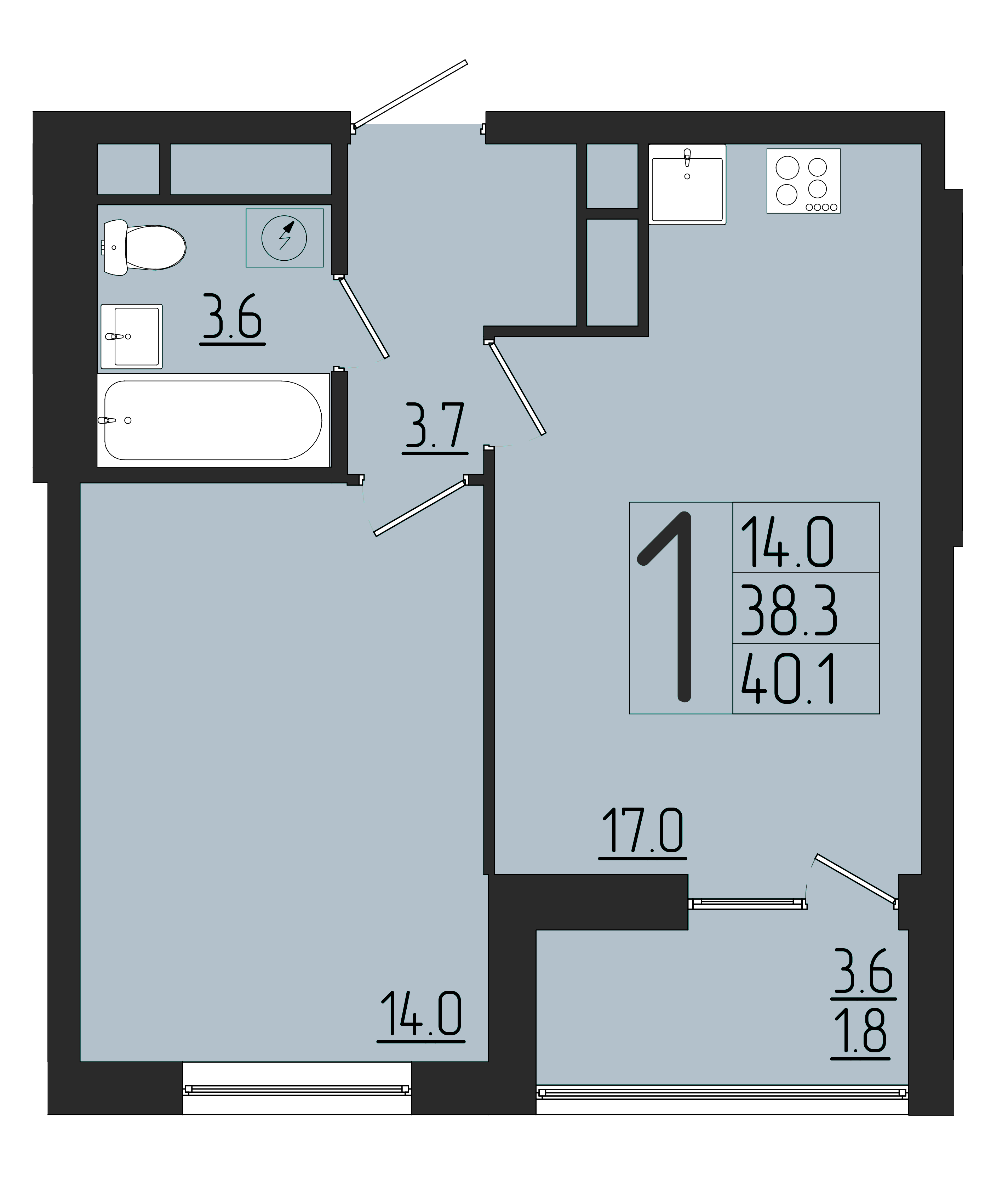 ЖК Розмарин, ГП, кв. 180
