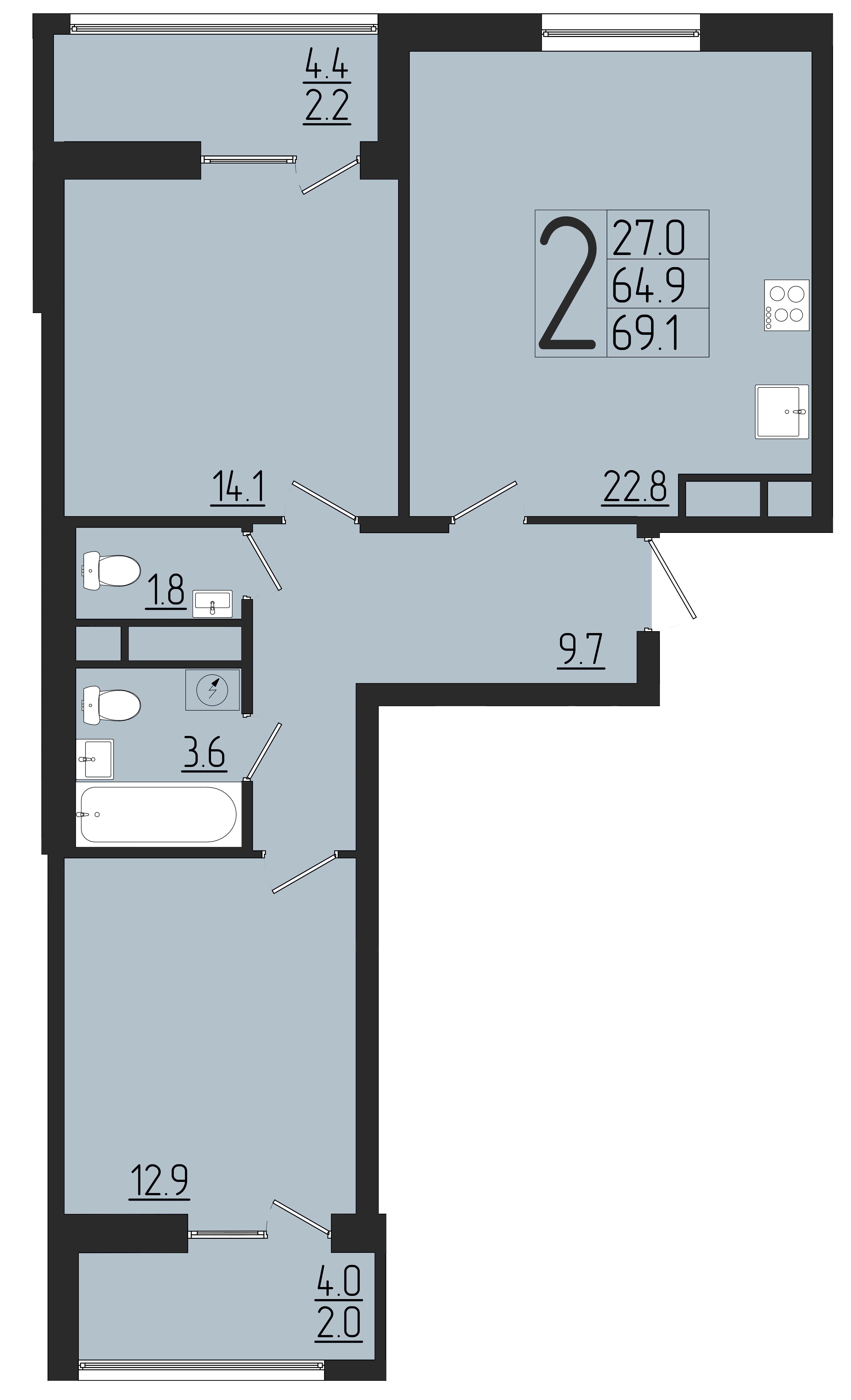 ЖК Розмарин, ГП, кв. 182