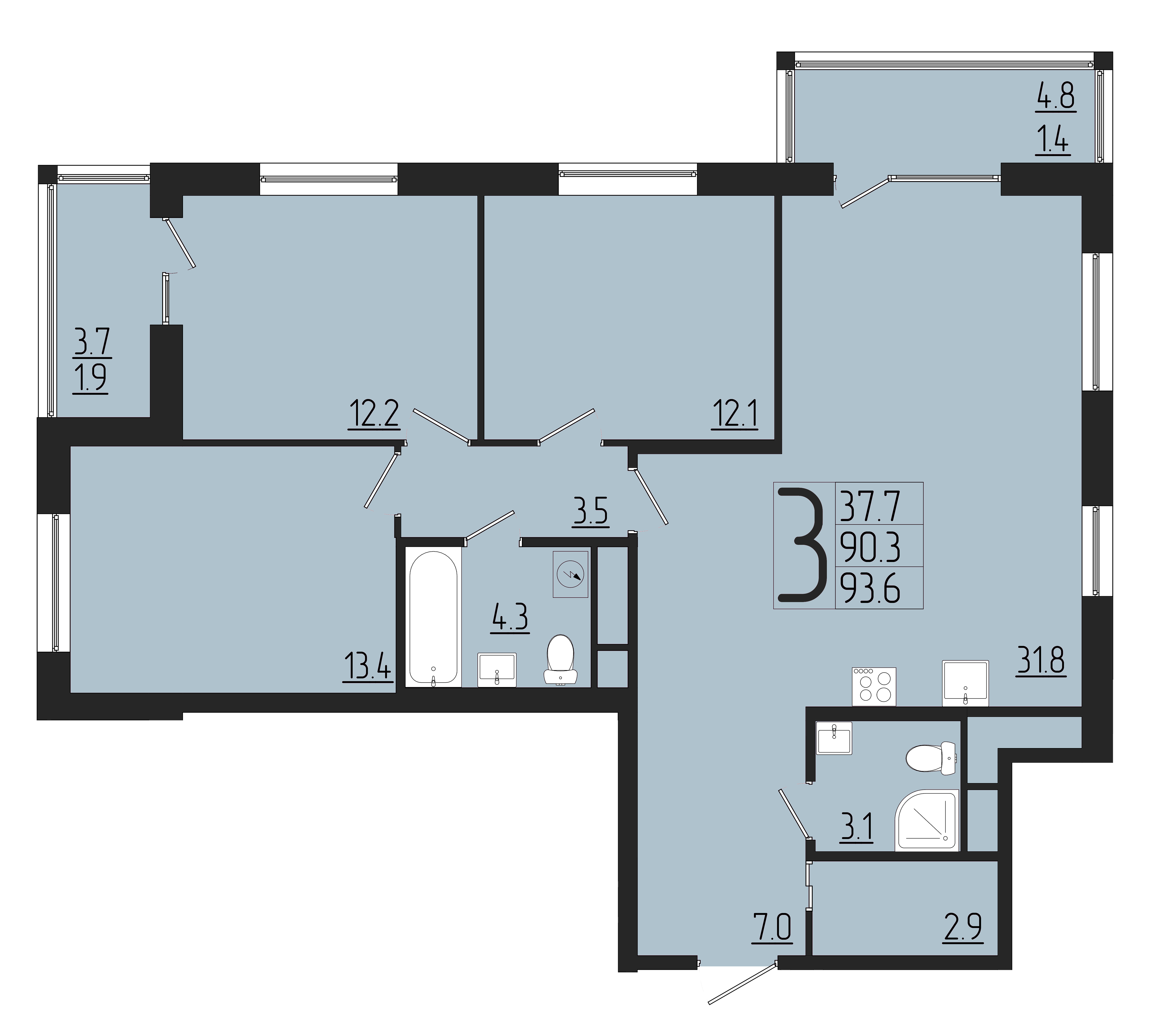 ЖК Розмарин, ГП, кв. 243