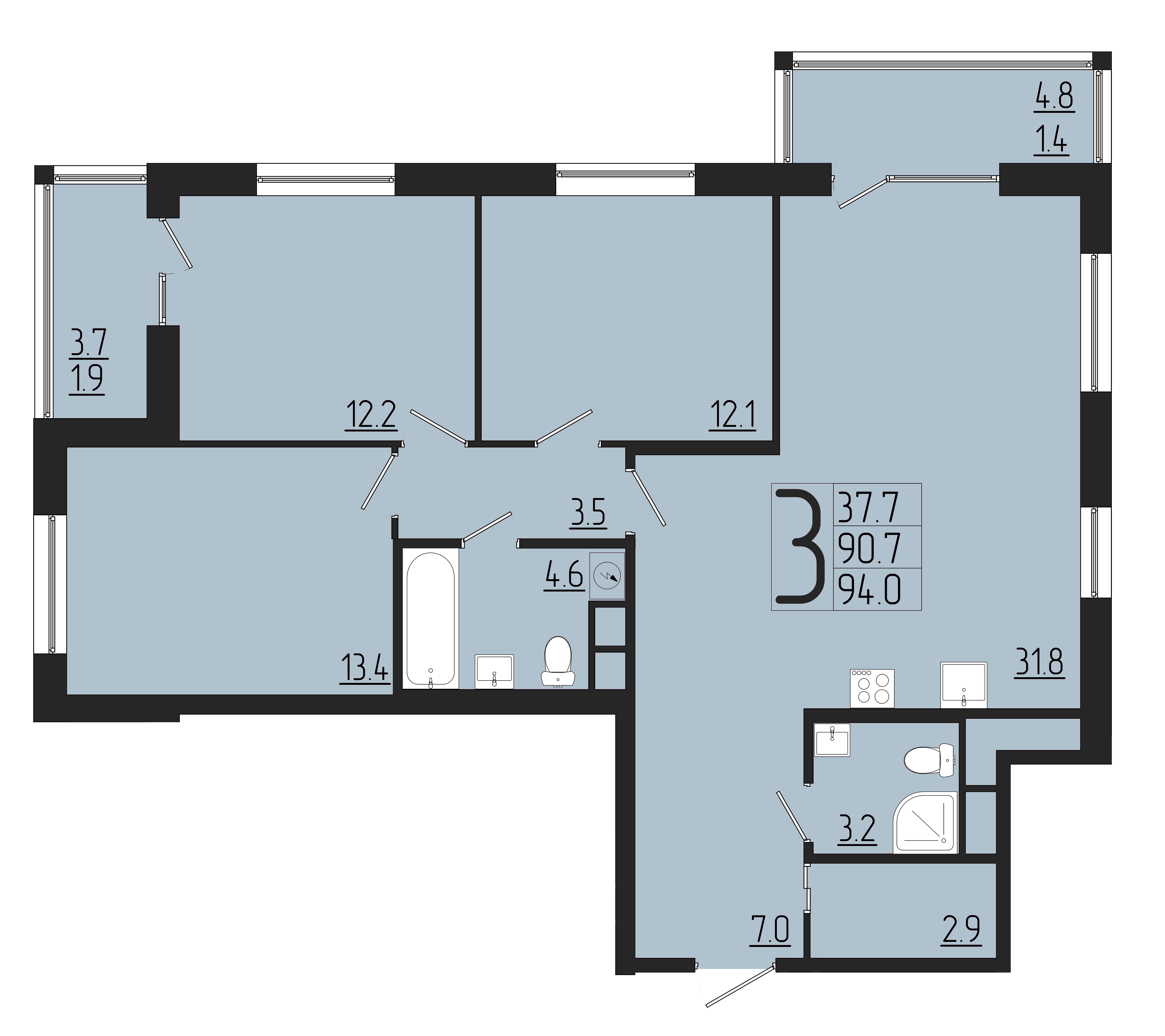 ЖК Розмарин, ГП, кв. 207
