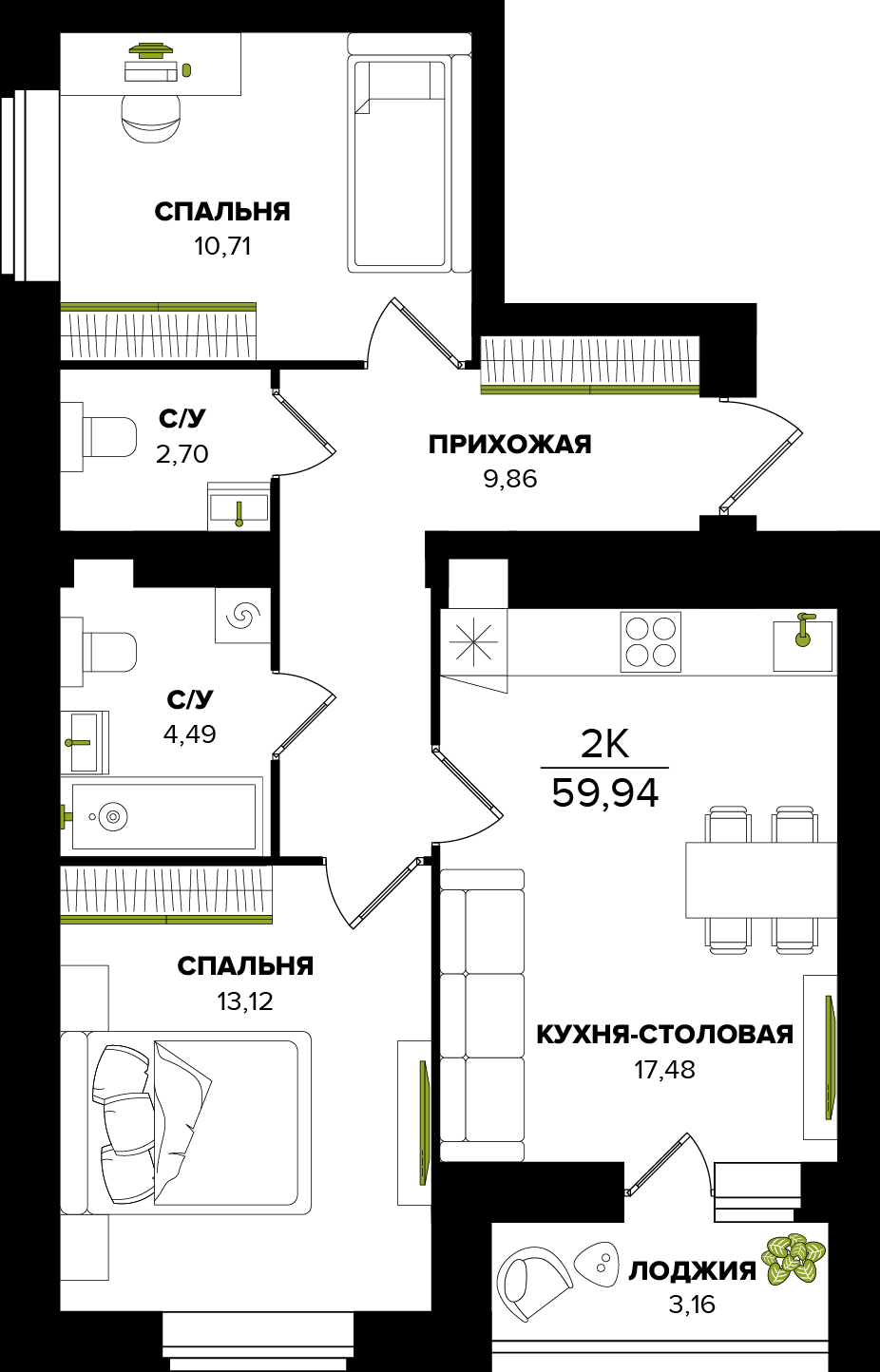ЖК Семейный, Дом 1, кв. 76