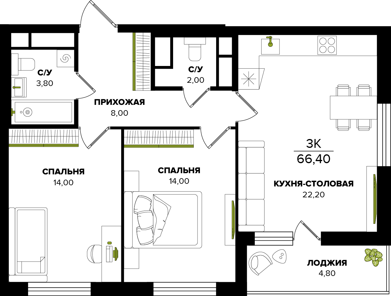 ЖК Розмарин, ГП, кв. 98