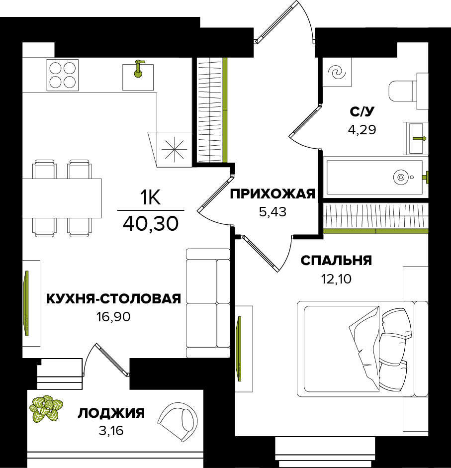 ЖК Семейный, Дом 2, кв. 72