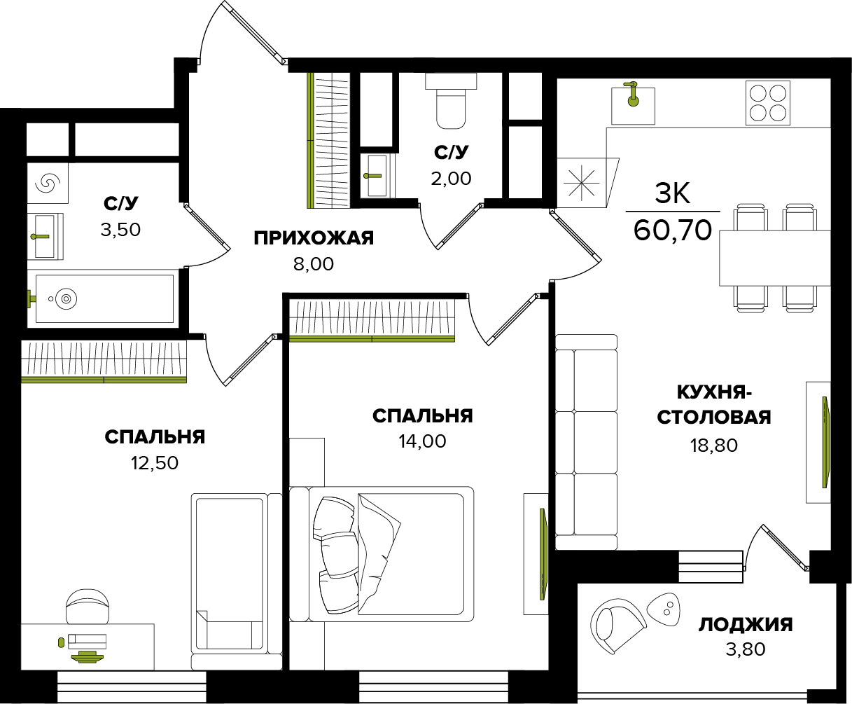 ЖК Розмарин, ГП, кв. 184