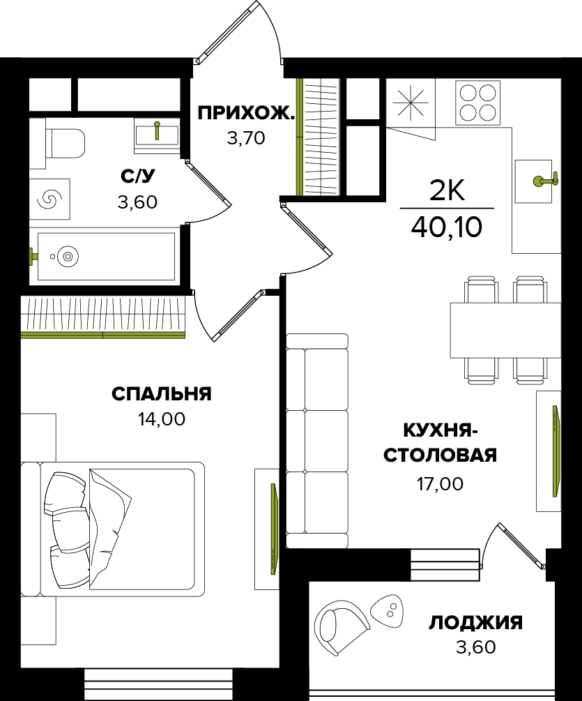 ЖК Розмарин, ГП, кв. 100