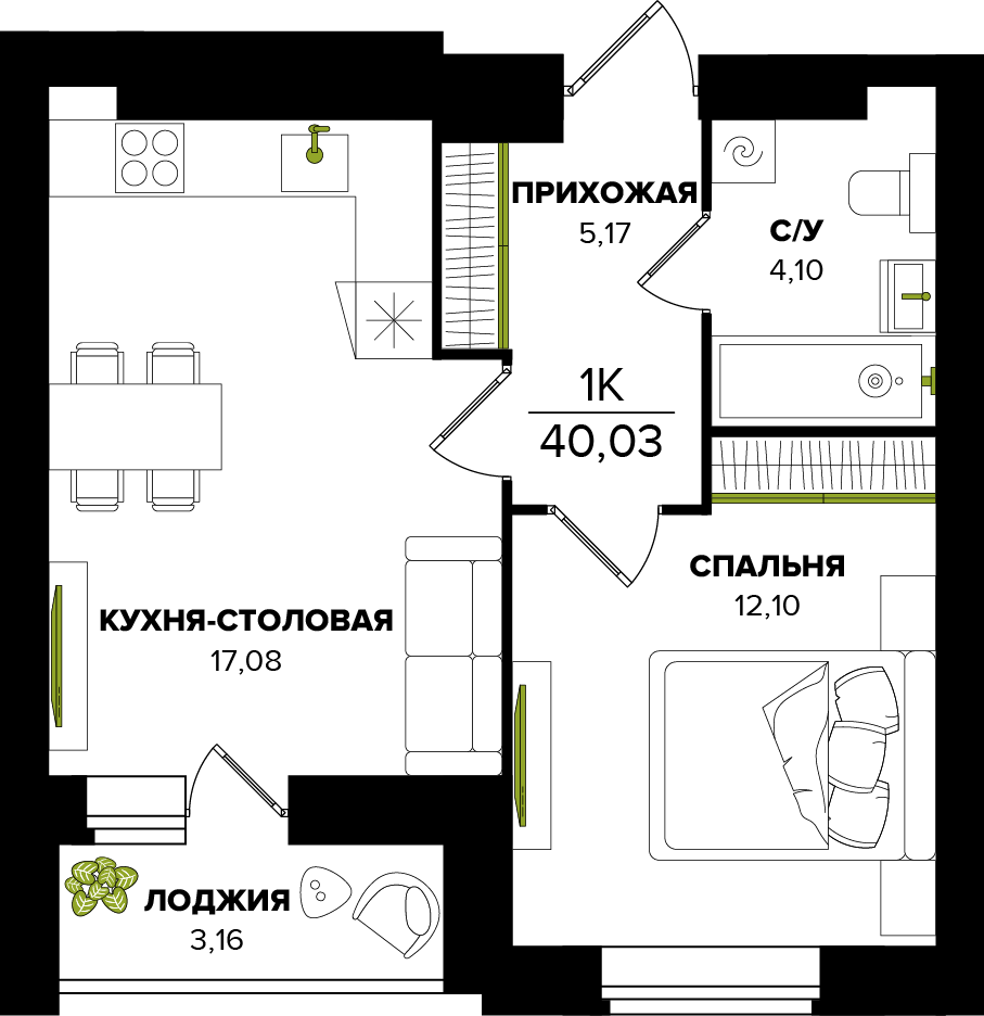 ЖК Семейный, Дом 1, кв. 4