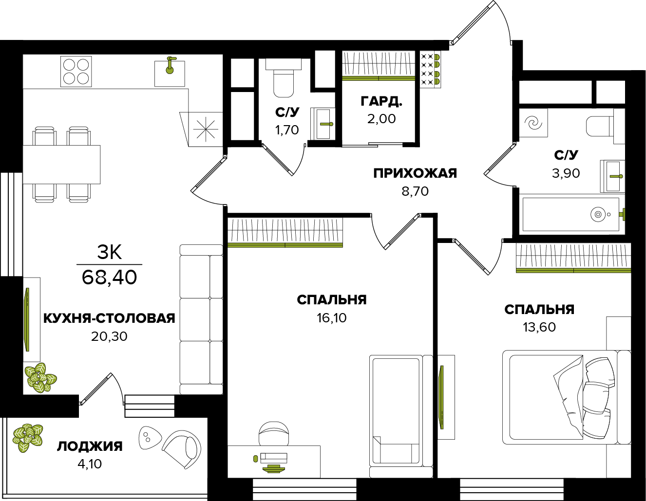 ЖК Розмарин, ГП, кв. 253