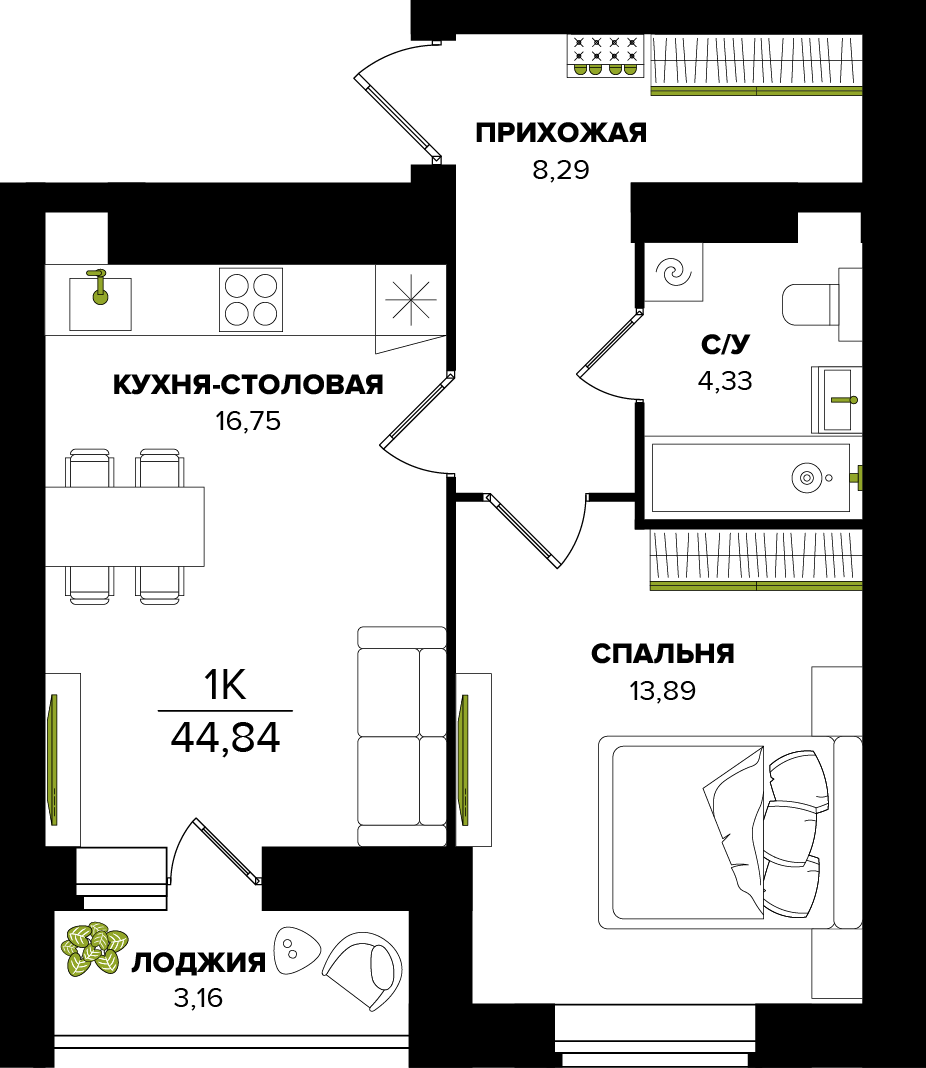 ЖК Семейный, Дом 1, кв. 2